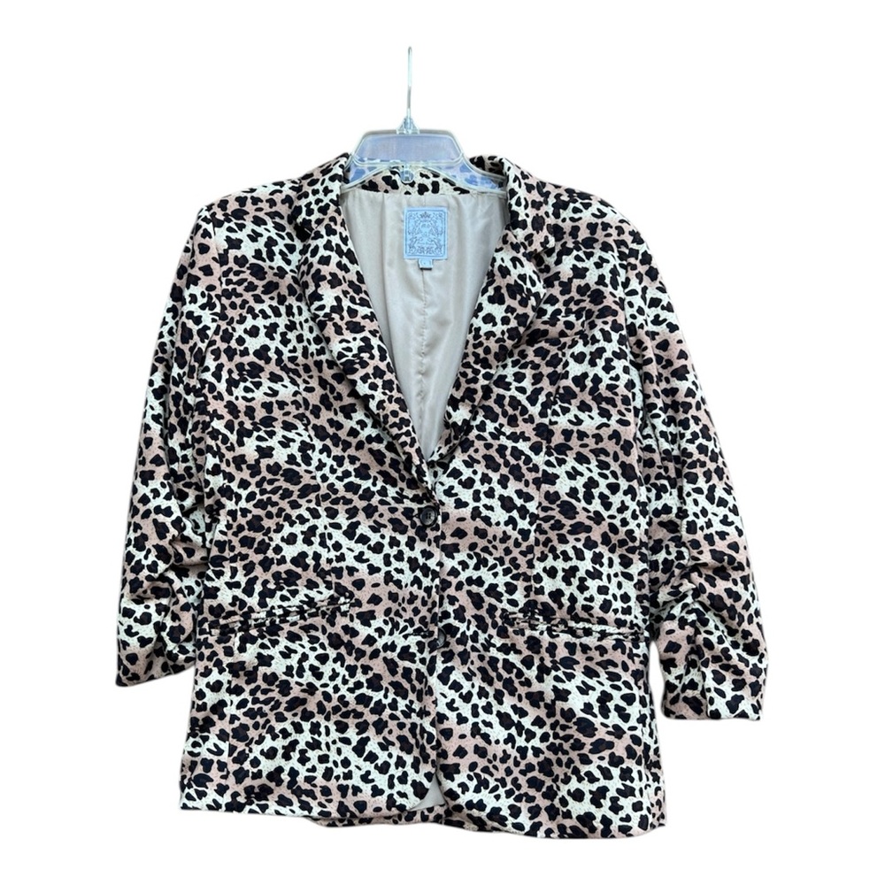 Max Studio 1963 Women’s Leopard Print Lined BlazerJacket SZ L